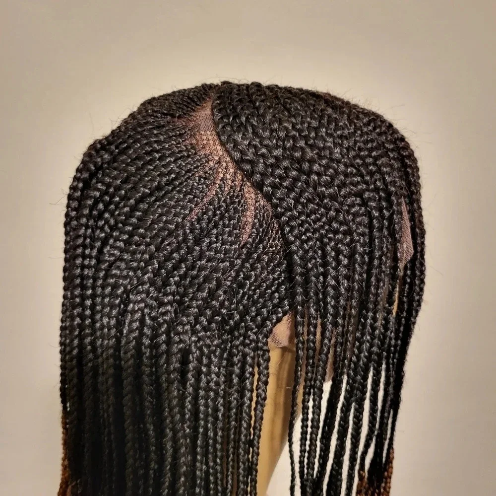 French Braid Fashion Lace Front Wig - Ombre